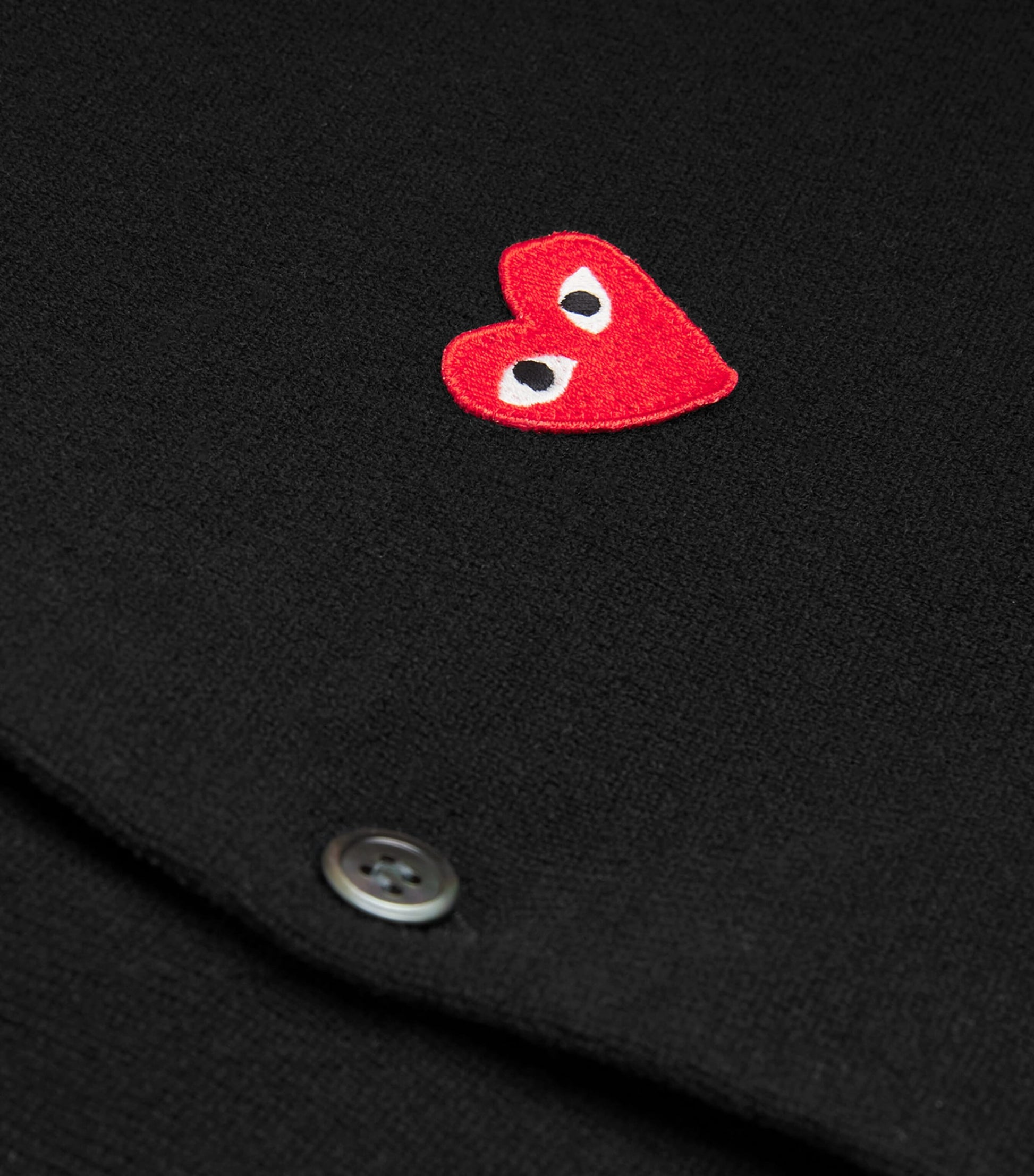 Comme Des Garçons Play Black Wool Heart Cardigan