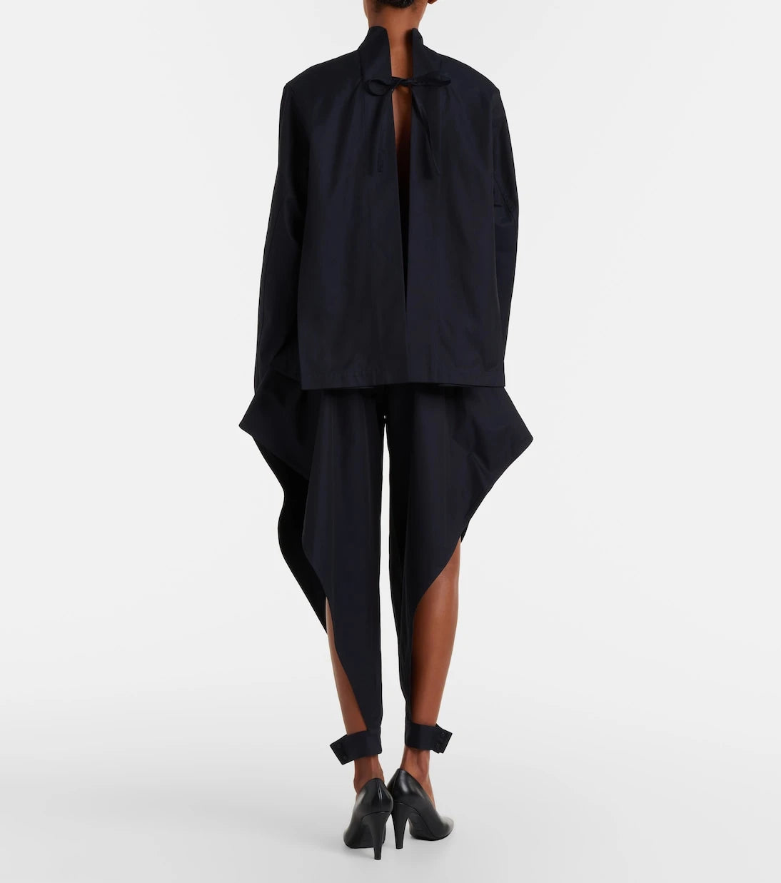 Alaïa - Ruffled cotton gabardine tapered pants