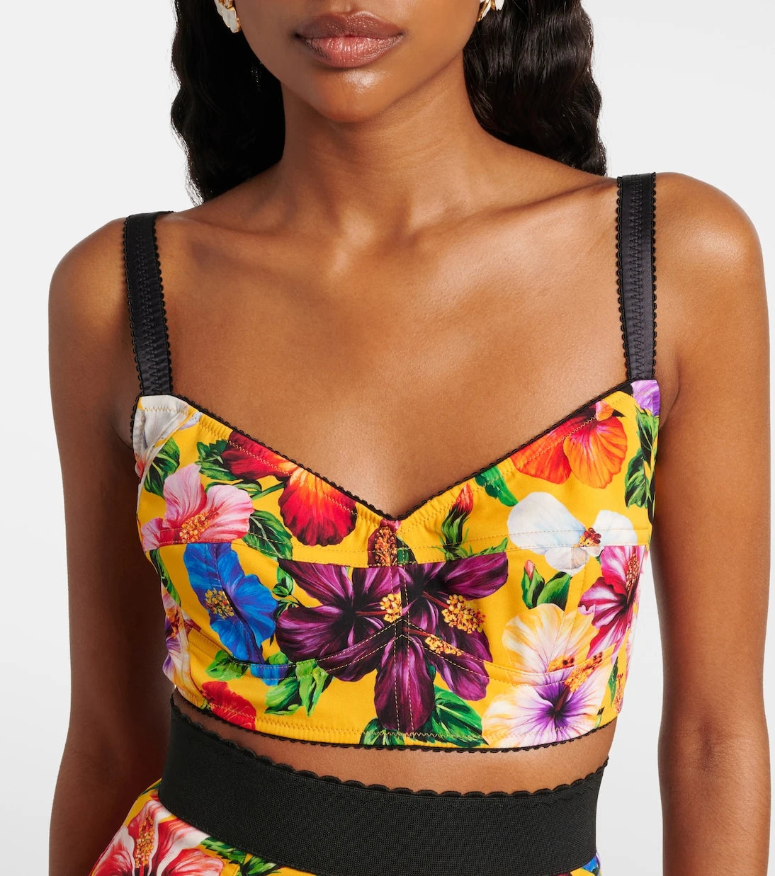 Dolce&Gabbana - Floral silk-blend crop top