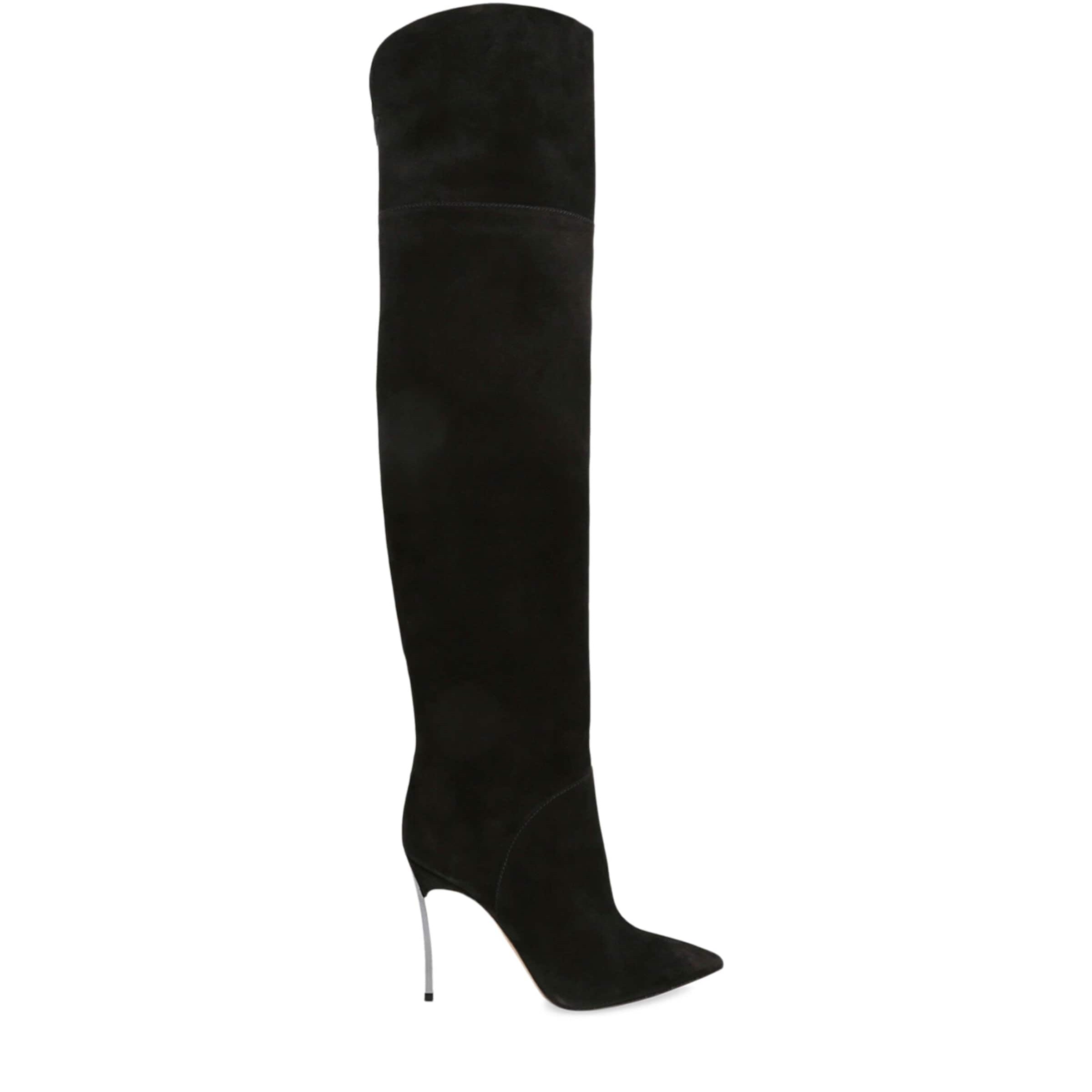Casadei Black Suede Blade Over-The-Knee Boots 100