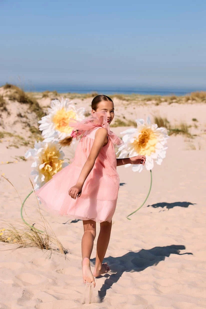 Patachou - Ruffled tiered polka-dot tulle dress