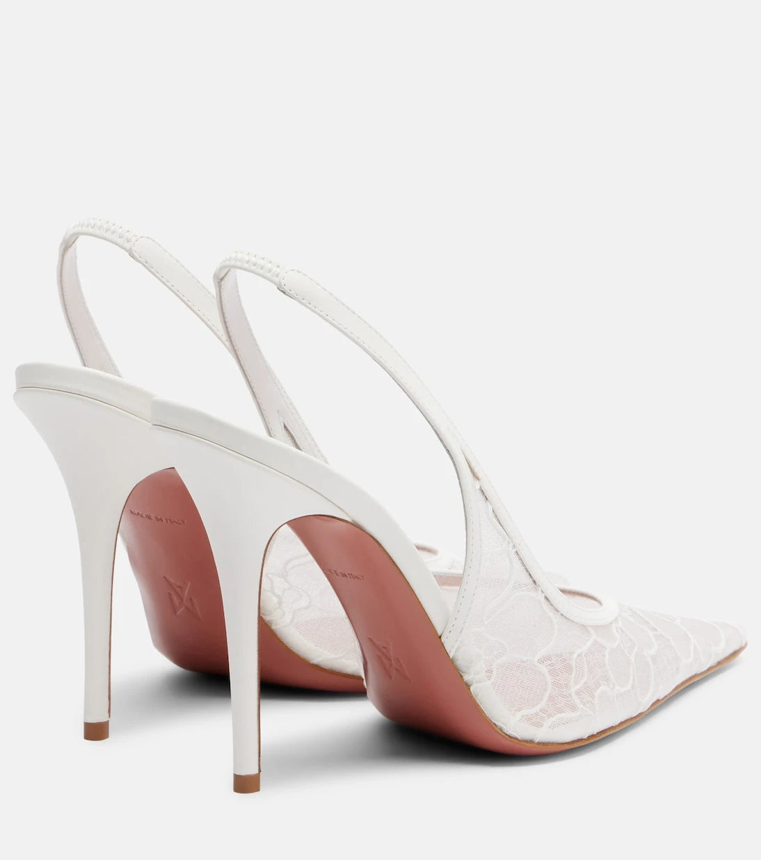 Amina Muaddi - Anok lace slingback pumps