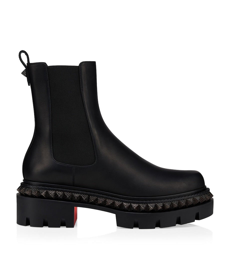 Christian Louboutin Red St Emilia Pyraclou Leather Chelsea Boots