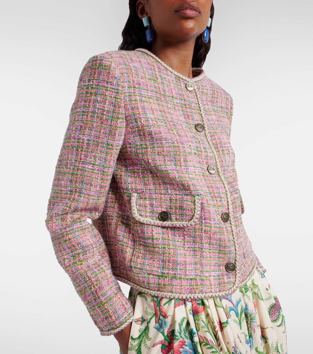 Etro - Checked cotton-blend tweed jacket