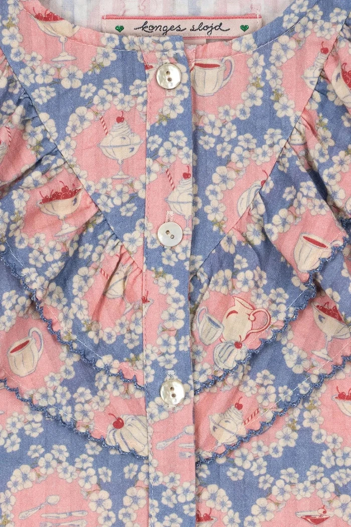 Konges Sløjd KIM FRILL SS SHIRT GOTS Çocuk Pamuk Bluz