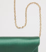 Max Mara Green Satin Envelope Clutch Bag