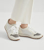 Brunello Cucinelli White Suede Technical Running Sneakers
