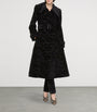 Burberry Black Silk-Blend Velvet Tailored Coat