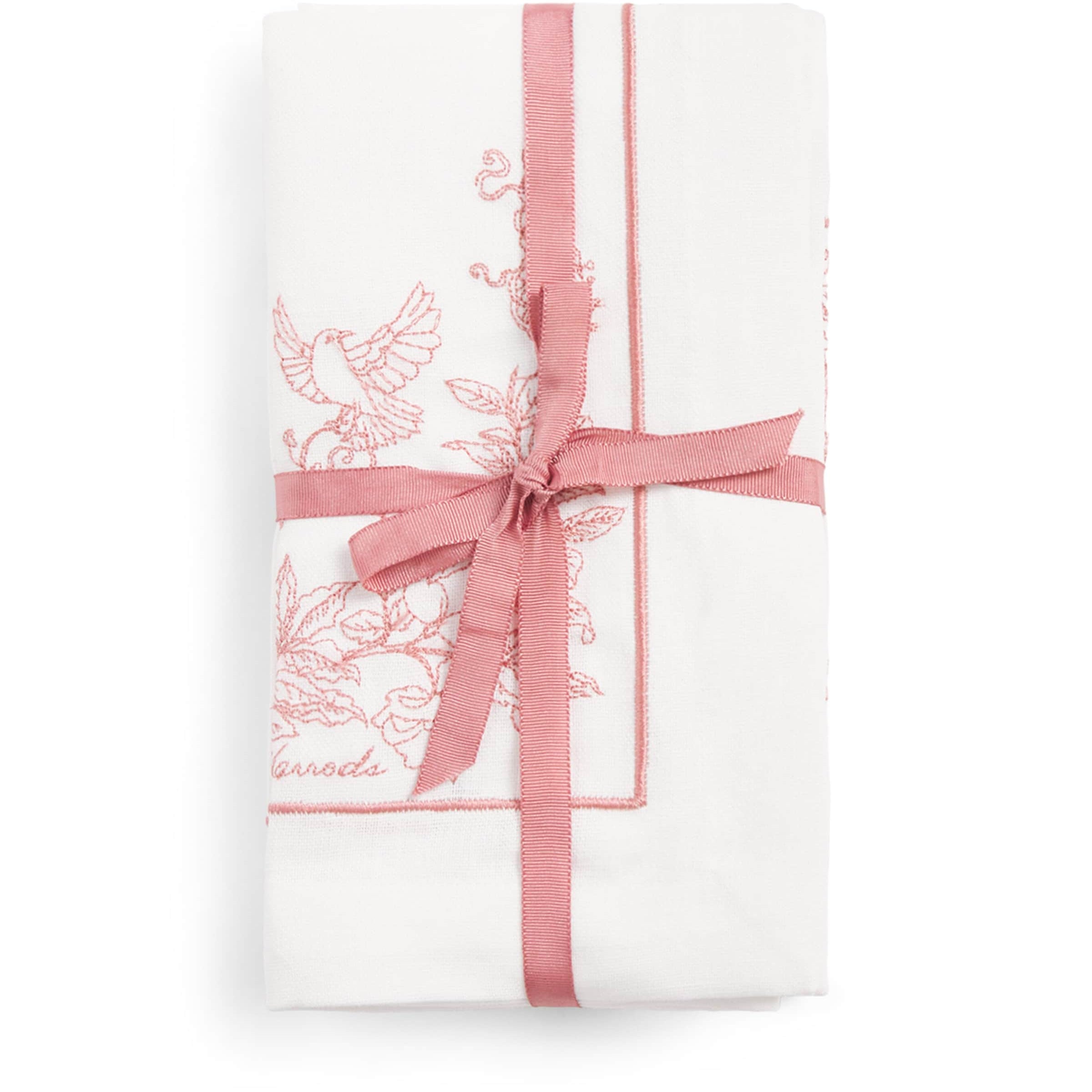 Set of 4 Cotton-Linen Embroidered Napkins