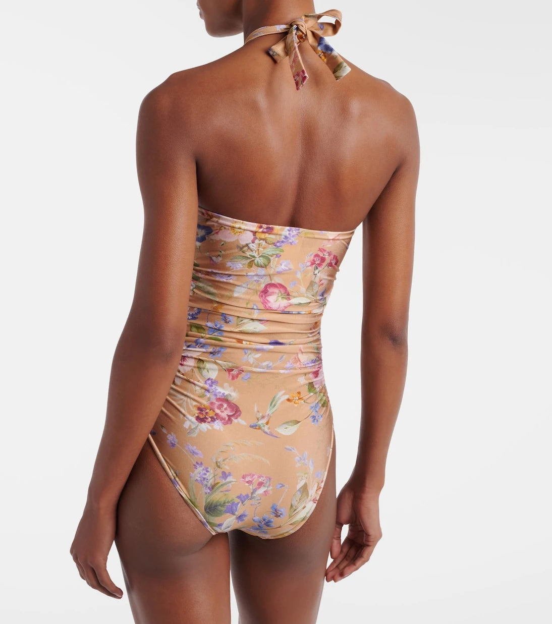 Zimmermann - Patience floral halterneck swimsuit