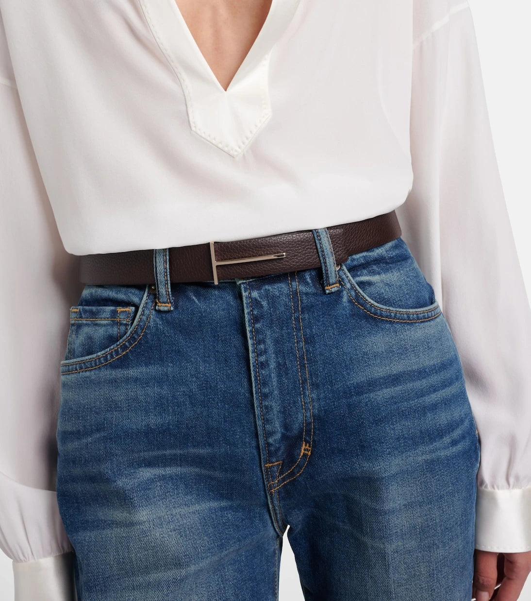 Tom Ford - Slim T leather belt