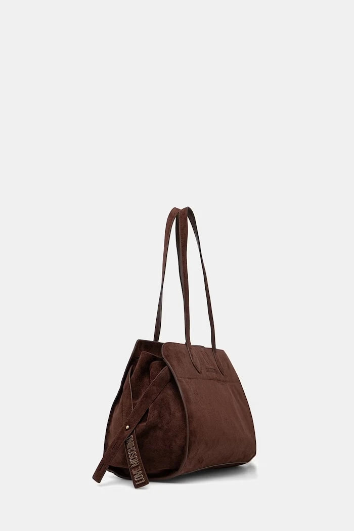 Love Moschino süet görünümlü kadın shopping çantası