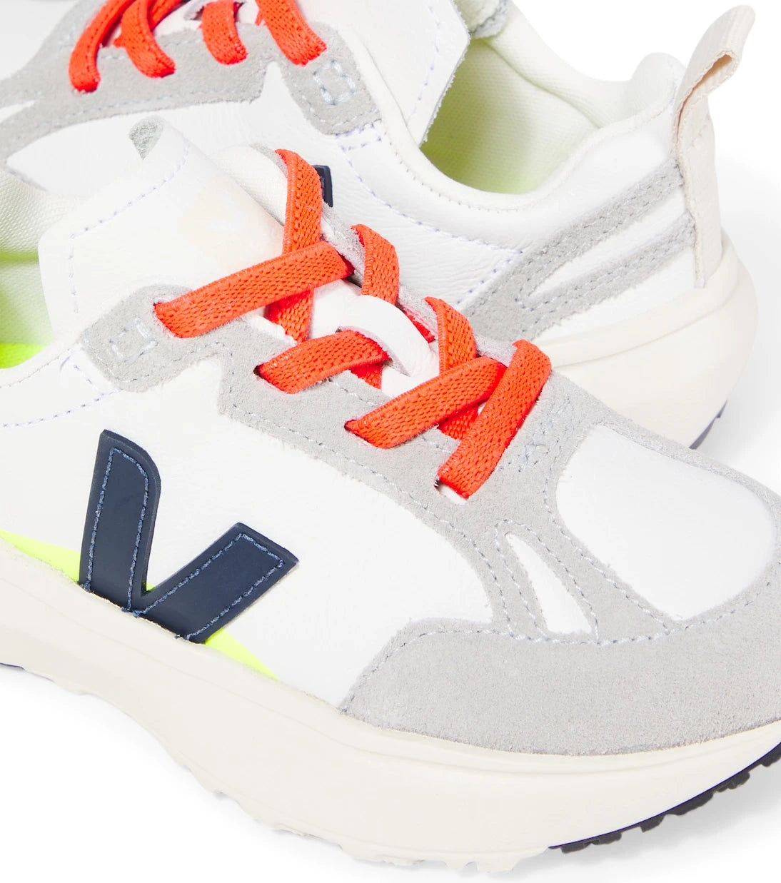 Veja Kids - Canary suede-trimmed leather sneakers