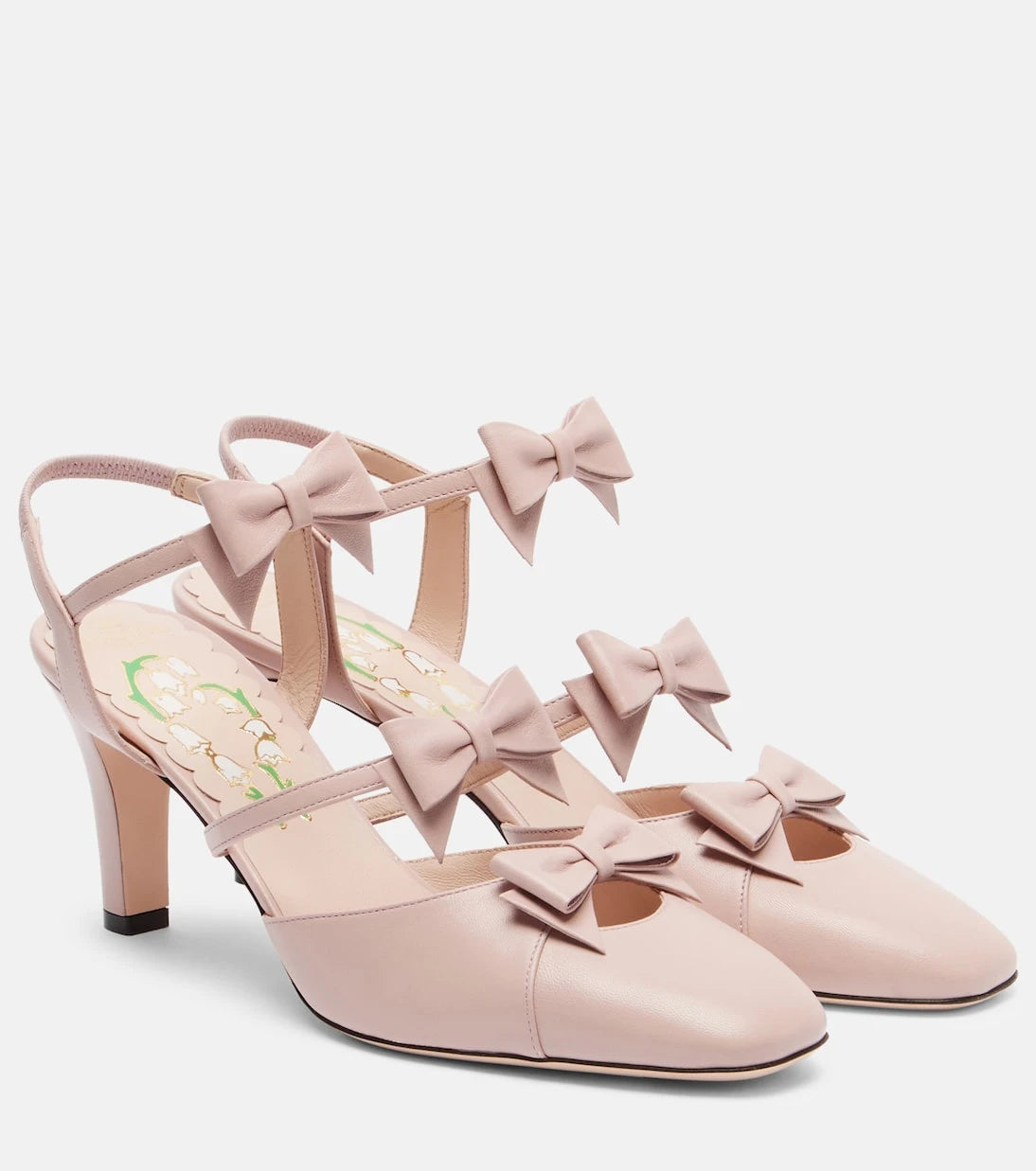 Valentino Garavani - Bowow 75 leather slingback pumps