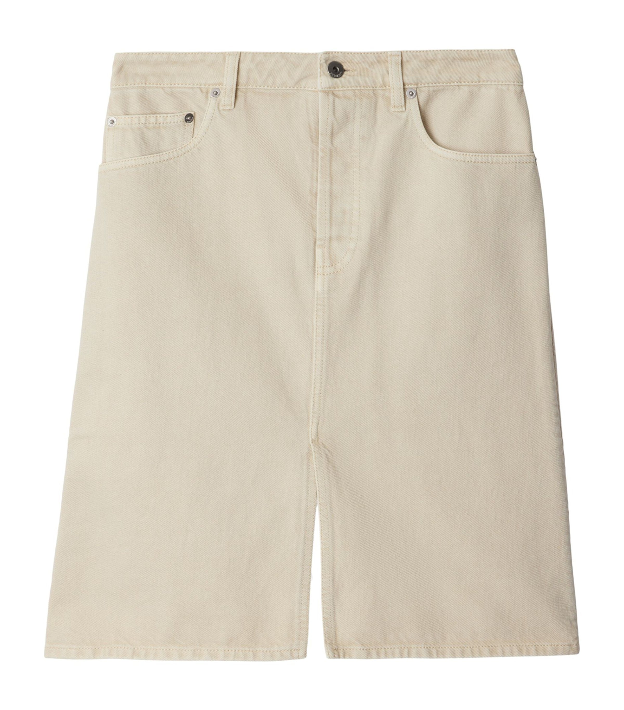 Ivory Mini Denim Skirt