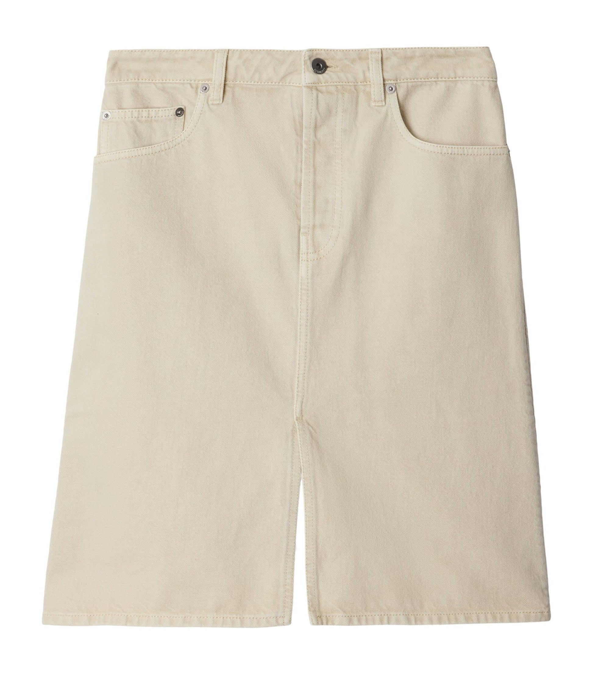 Ivory Mini Denim Skirt