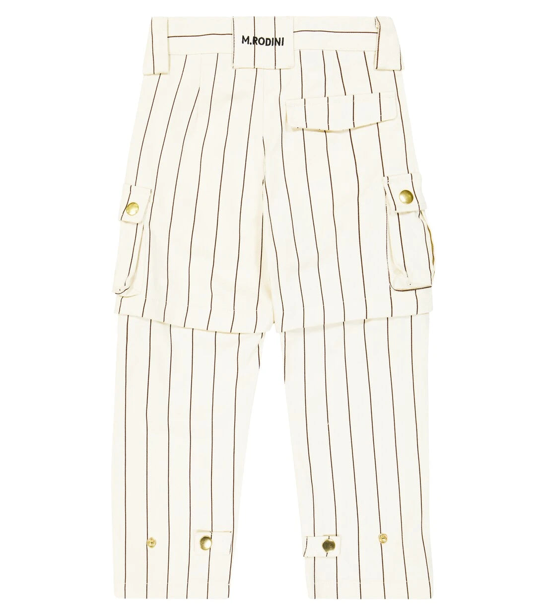 Mini Rodini - Striped cotton cargo pants