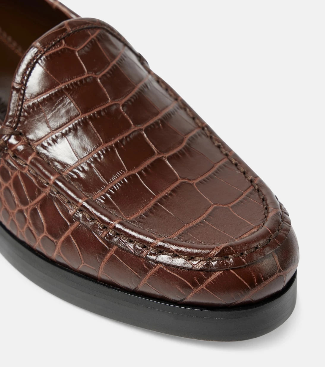 Manolo Blahnik - Dinelio croc-effect leather loafers