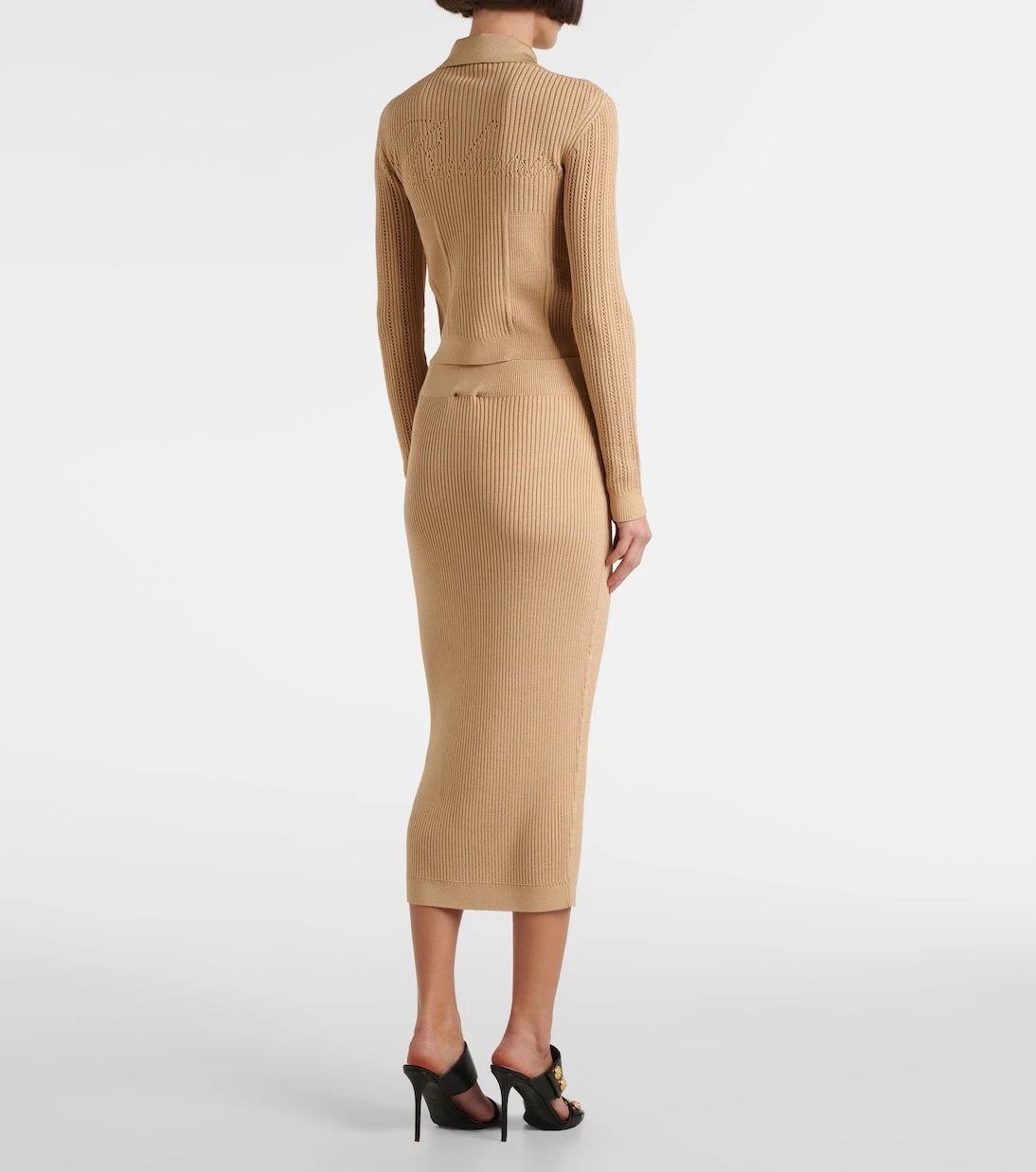 Balmain - Ribbed-knit pencil skirt