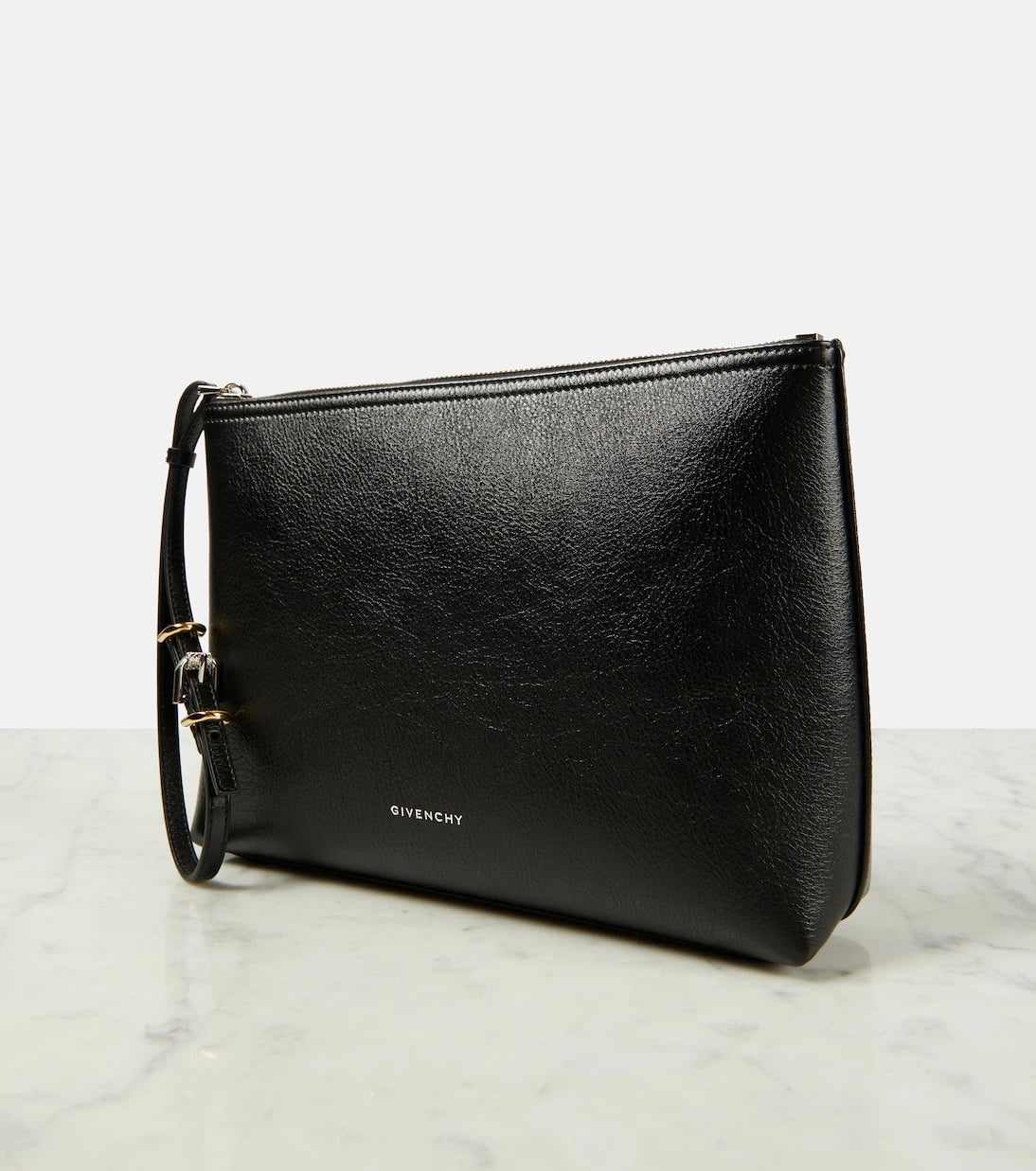 Givenchy - Voyou debossed leather pouch