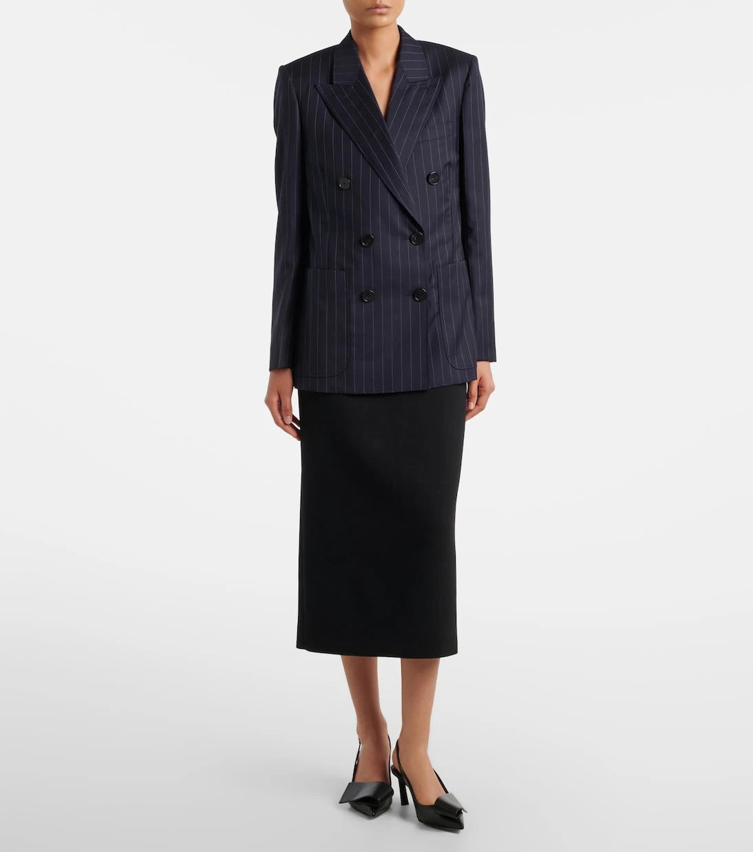 Givenchy - Pinstripe double-breasted wool blazer