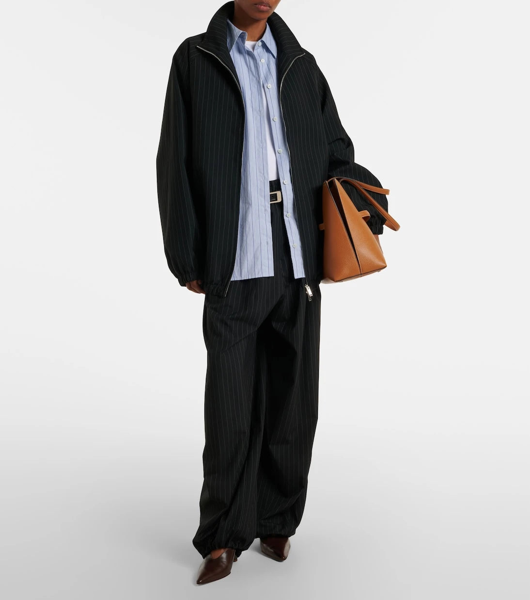 The Frankie Shop - Baxter oversized pinstripe blouson jacket