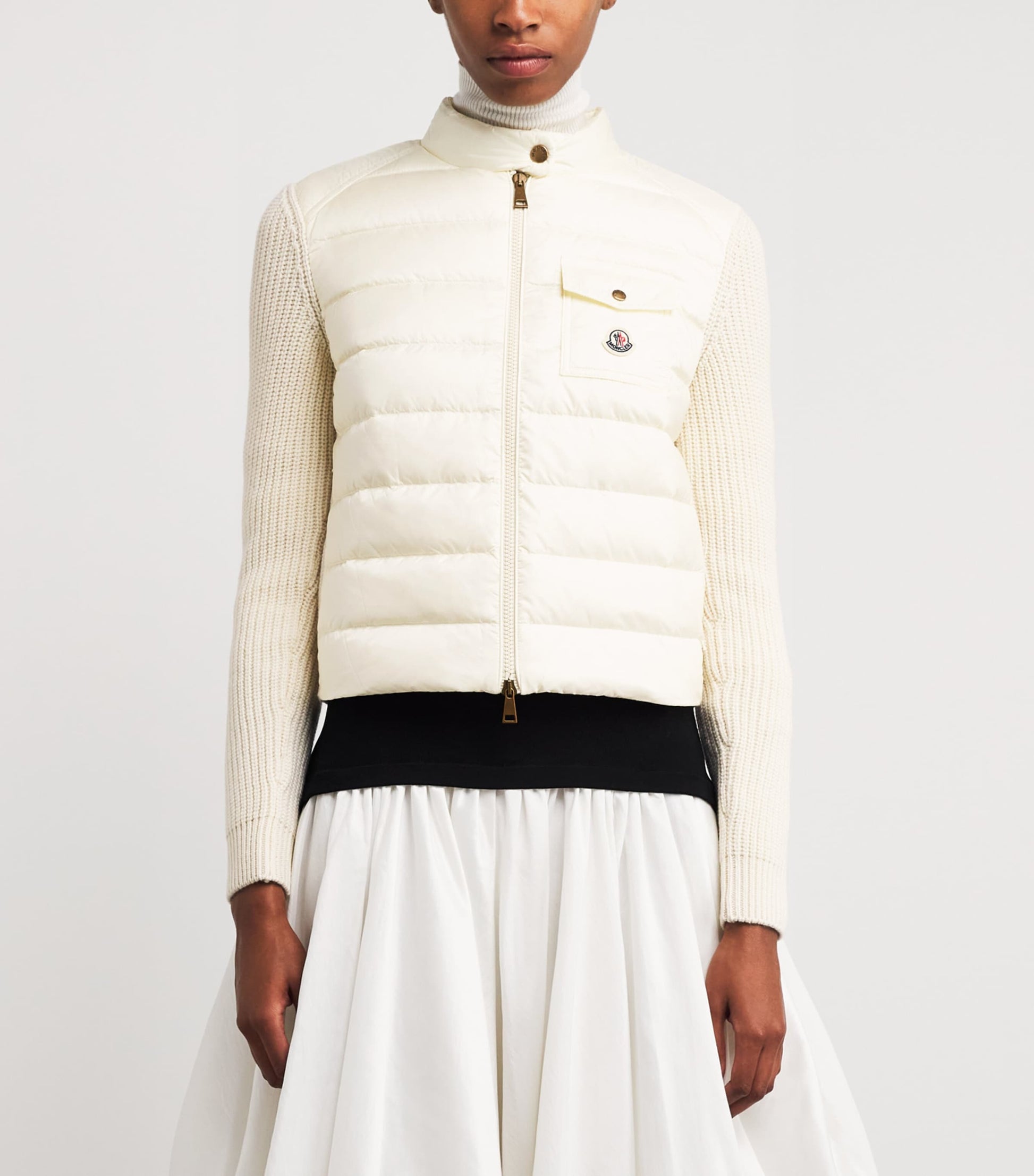 Moncler White Down Padded Cardiagn