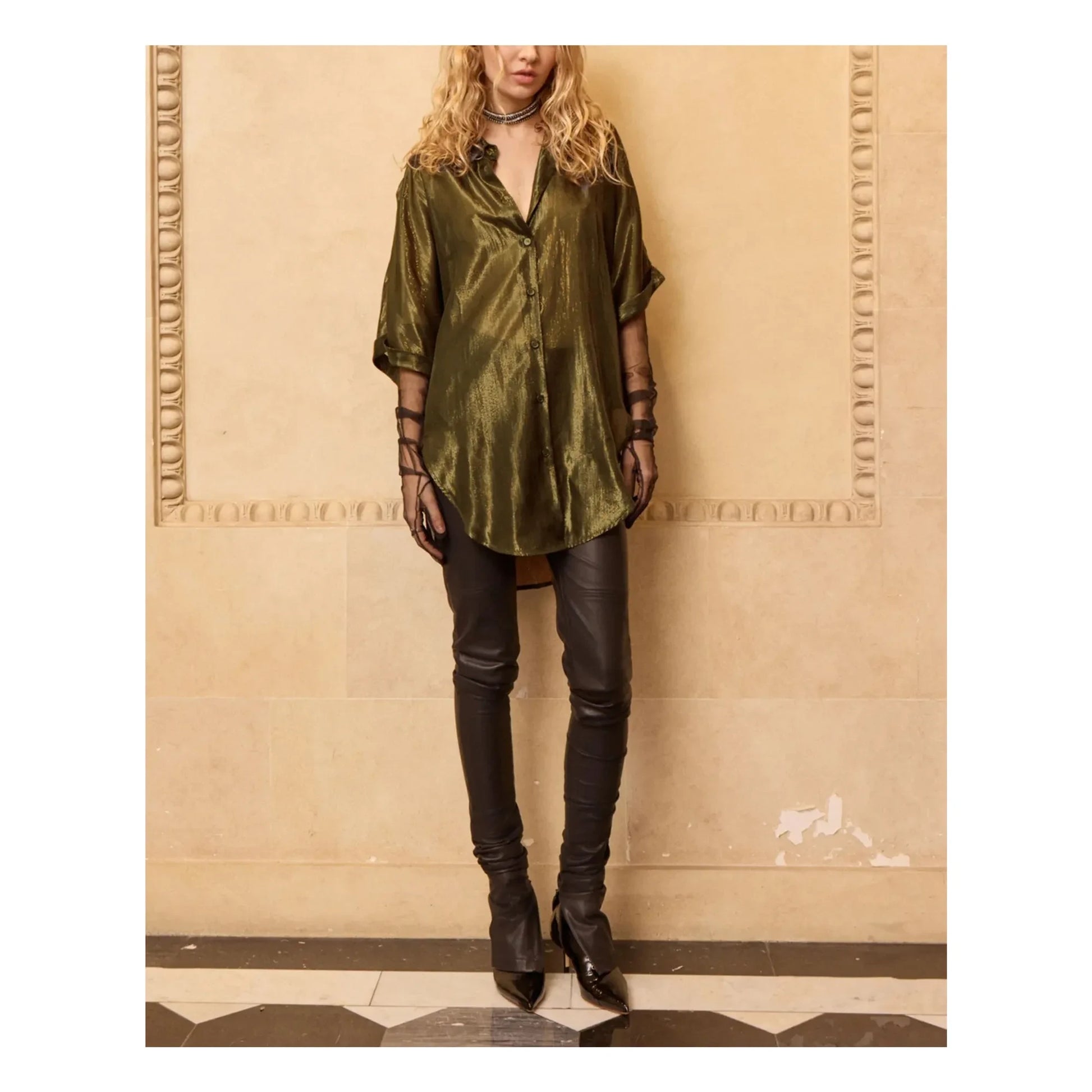 Mes Demoiselles - Light Metallic Blouse | Grey