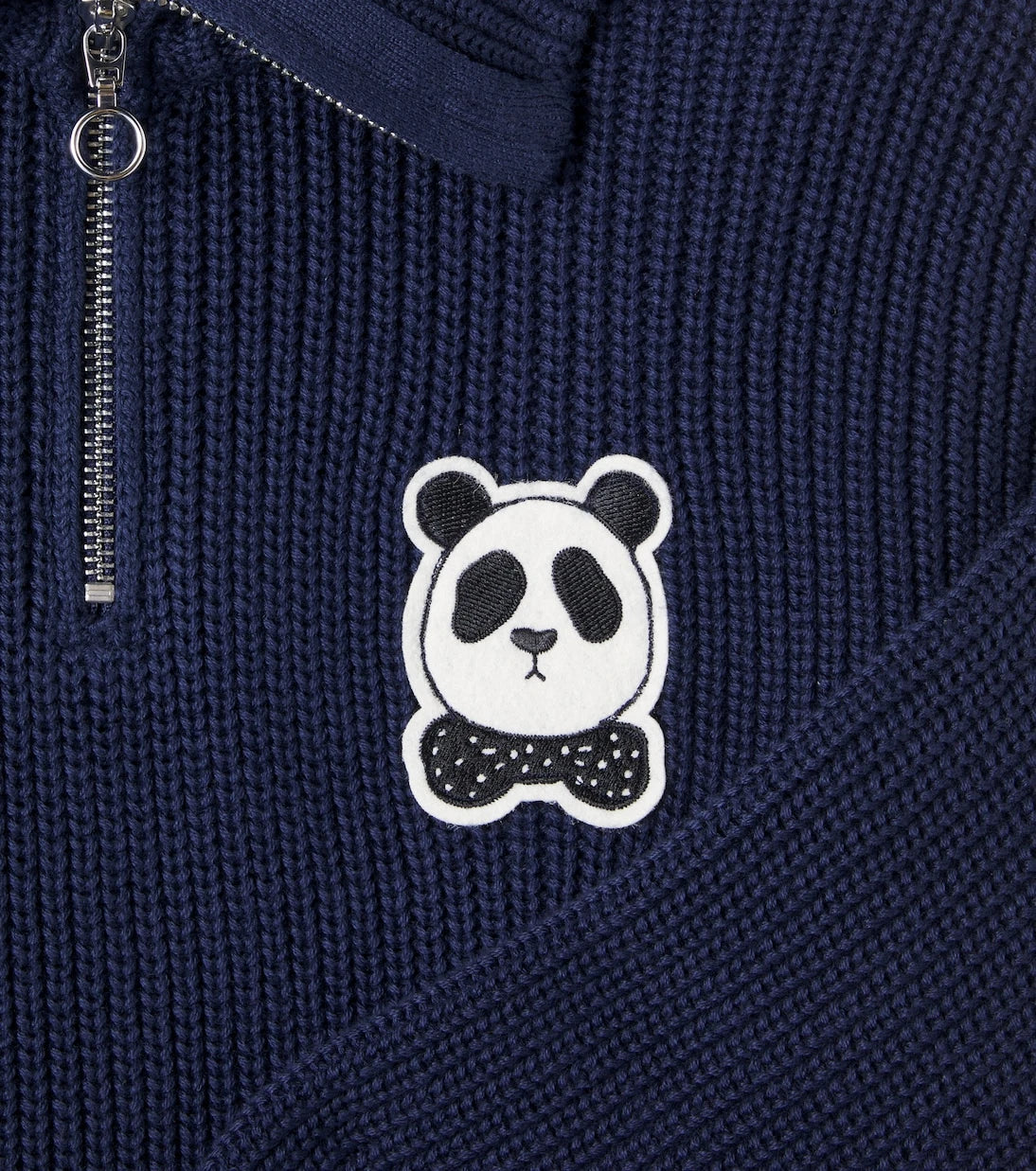 Mini Rodini - Panda cotton half-zip sweater