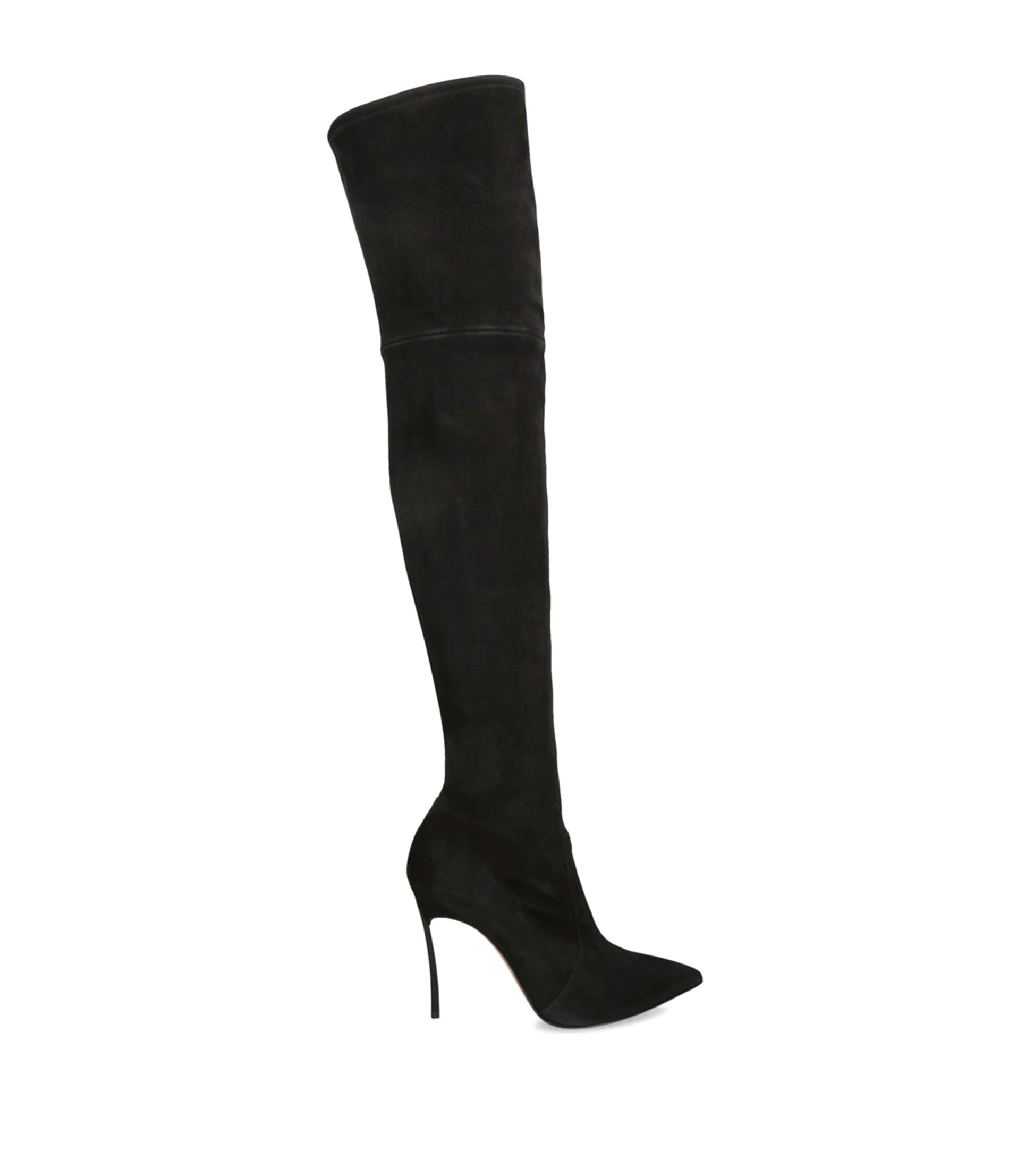 Casadei Black Suede Blade Over-The-Knee Boots 100