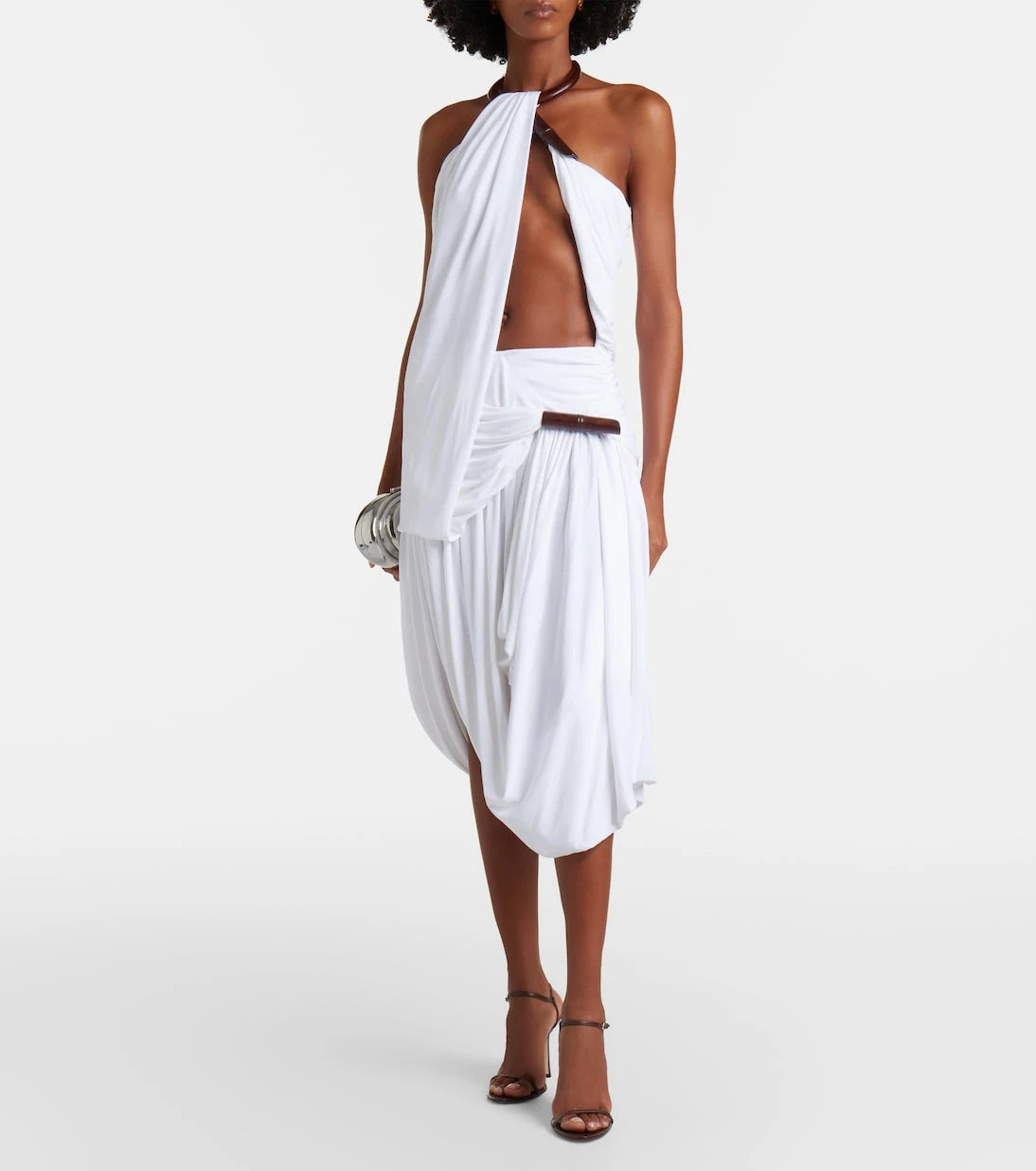 Christopher Esber - Chime asymmetric draped jersey midi dress