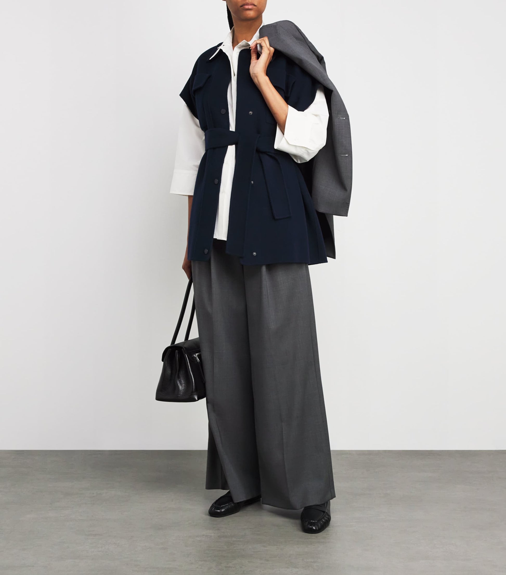 Virgin Wool Wide-Leg Tailored Trousers