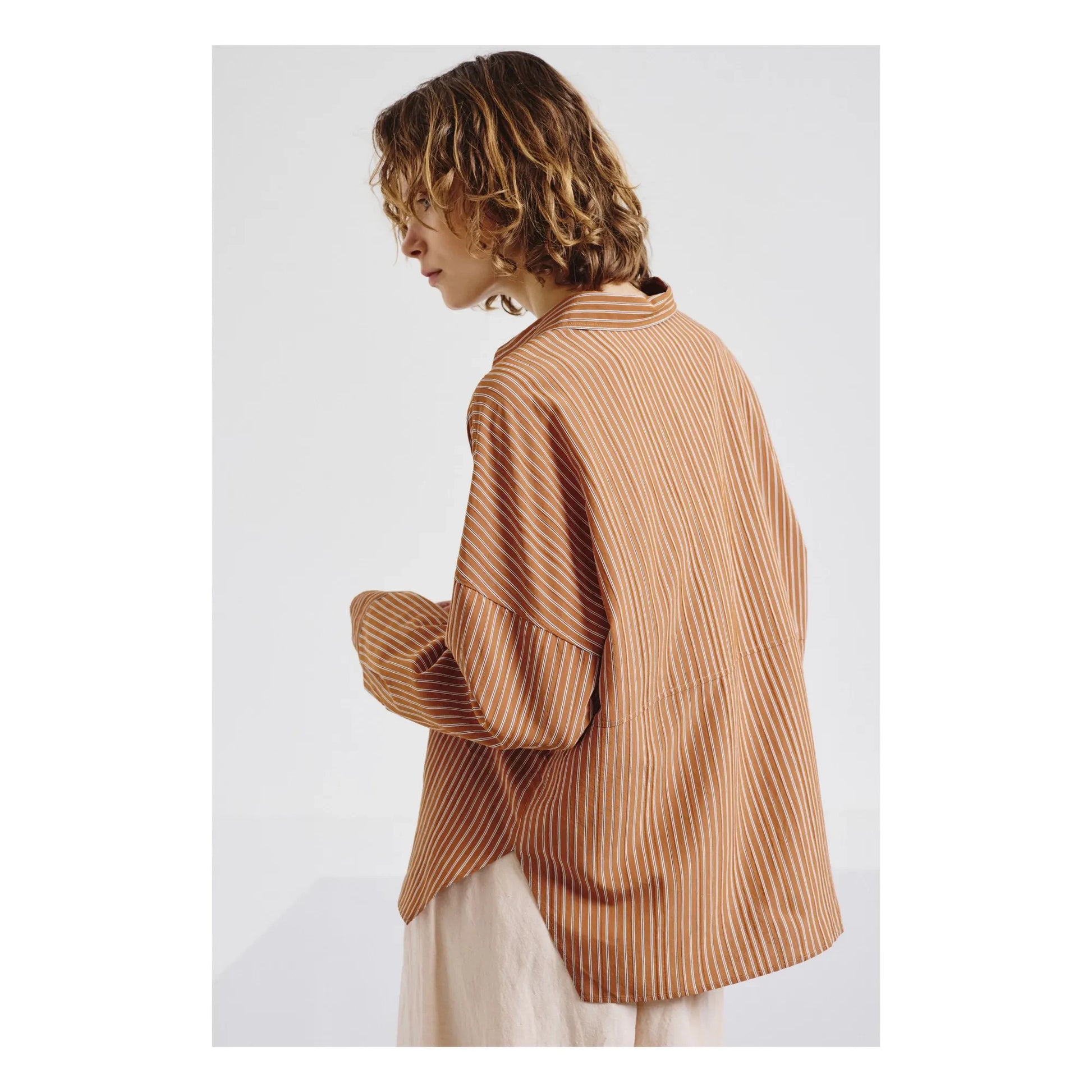 Pomandère - Stripes shirt | Apricot