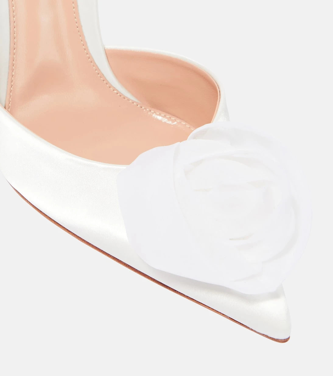 Gianvito Rossi - Flower-embellished satin pumps