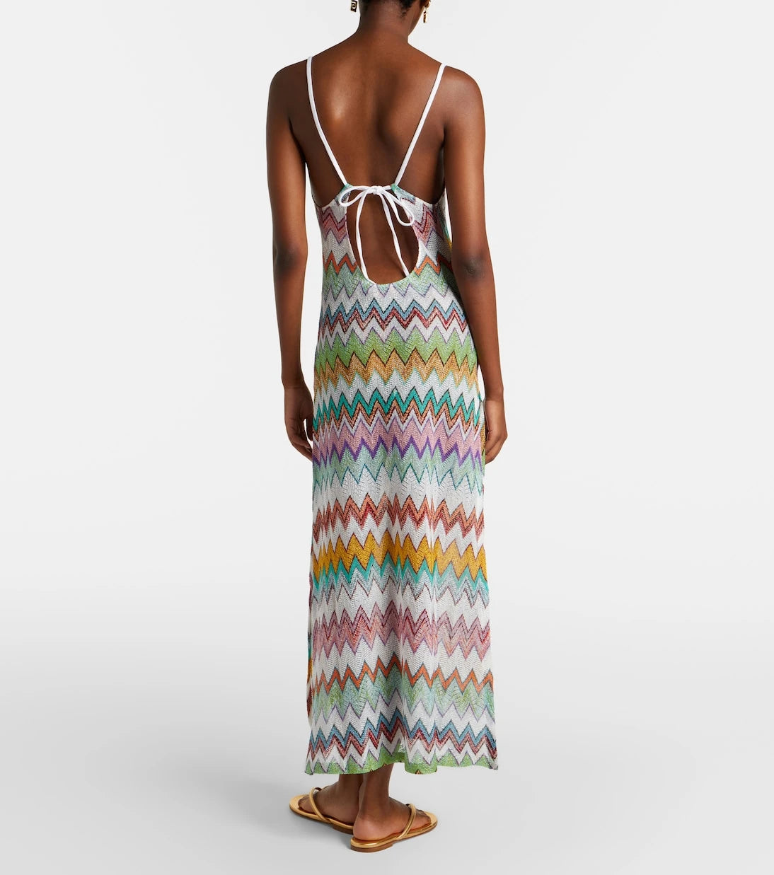 Missoni - فستان ماكسي لاميه بتصميم متعرج