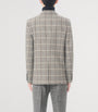 Valentino Garavani Grey Virgin Wool Windowpane Check Double-Breasted Blazer
