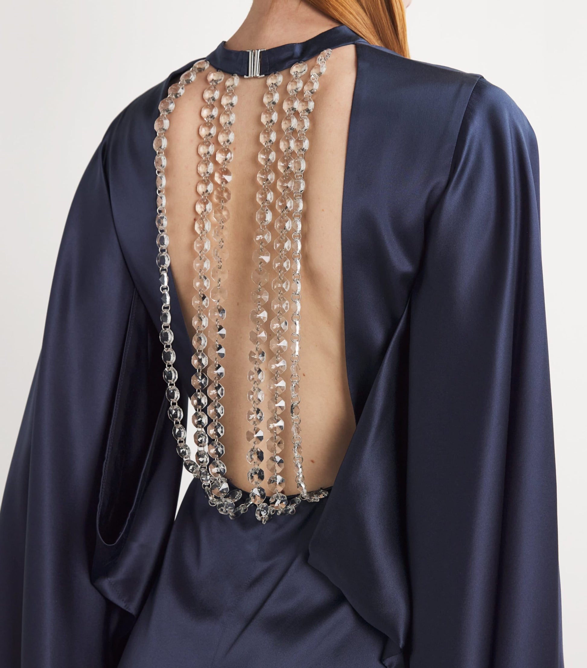 E.STOTT Navy Silk-Crystal Cleo Gown