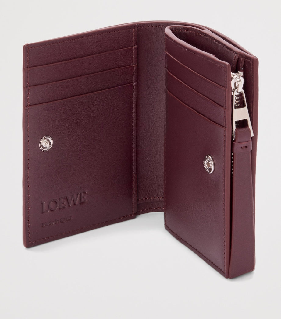 Blue Leather Puzzle Compact Wallet