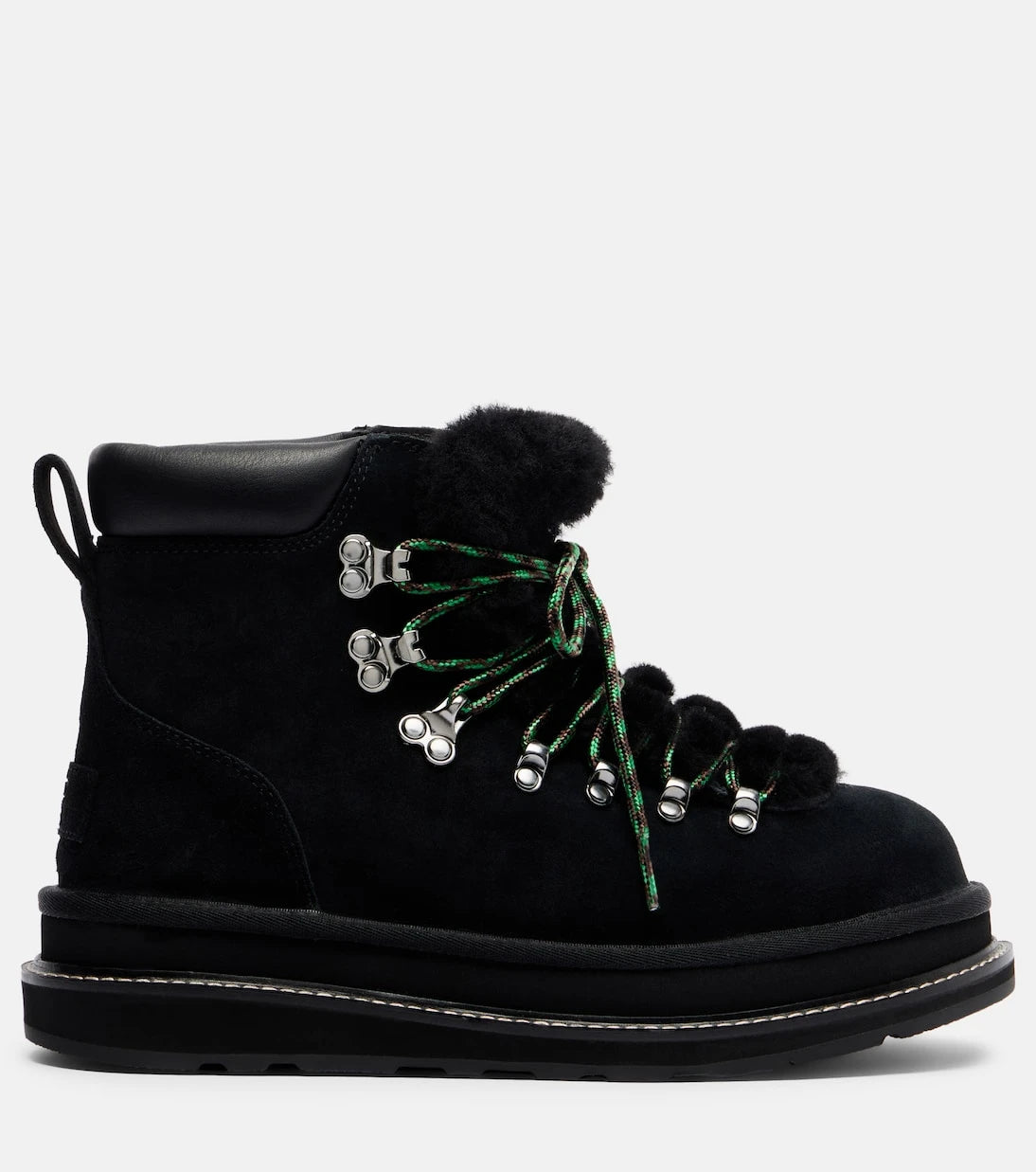 Sacai - x UGG suede and shearling hiking boots