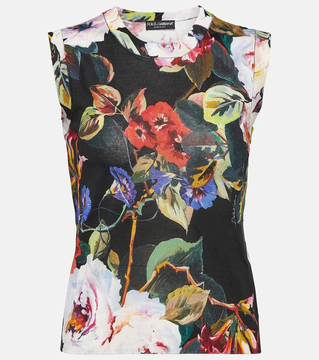 Dolce&Gabbana - Floral silk knit tank top