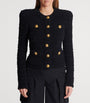 Balmain Black Tweed Button-Up Jacket