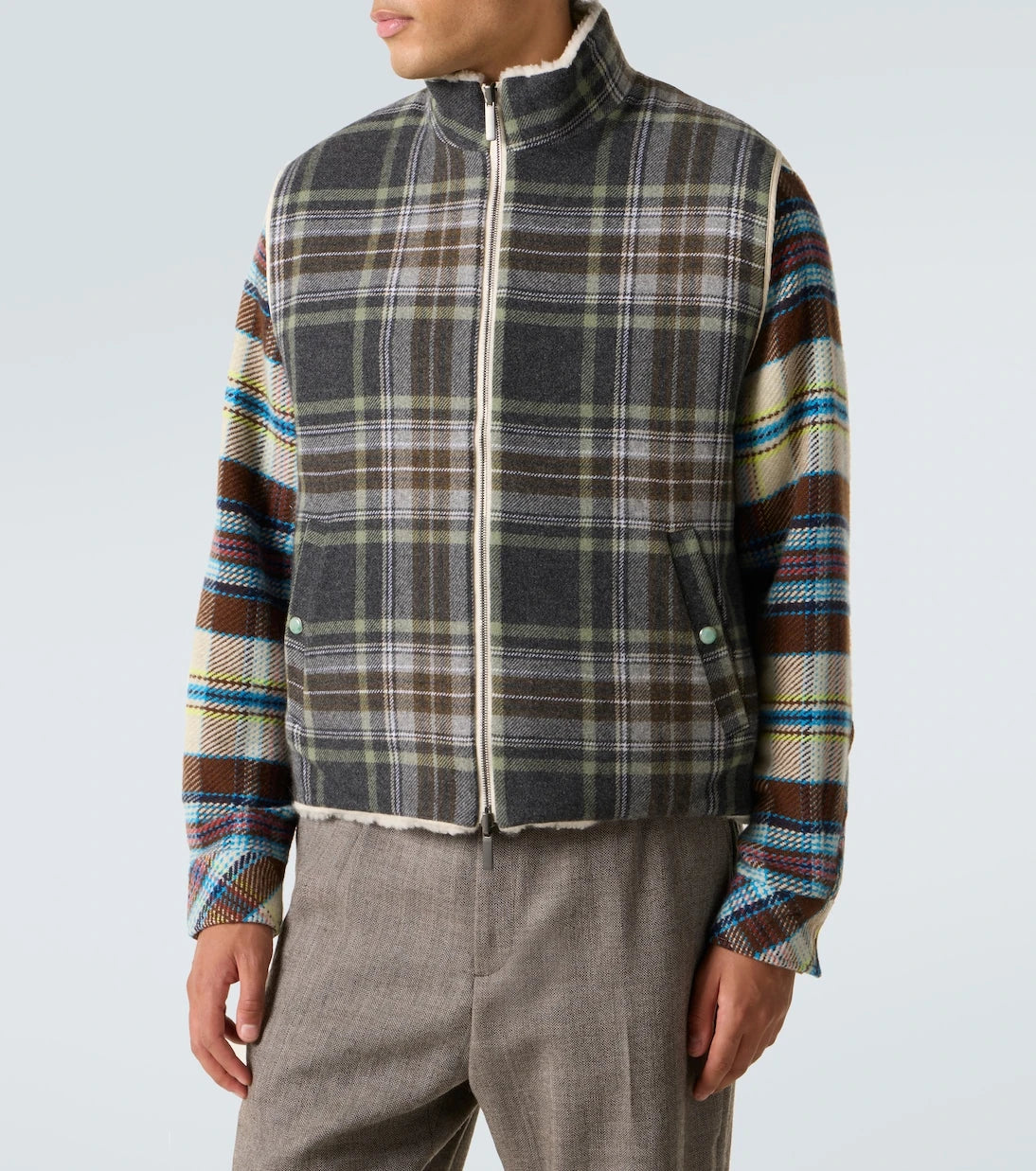 God's True Cashmere - Reversible cashmere and wool vest with emerald