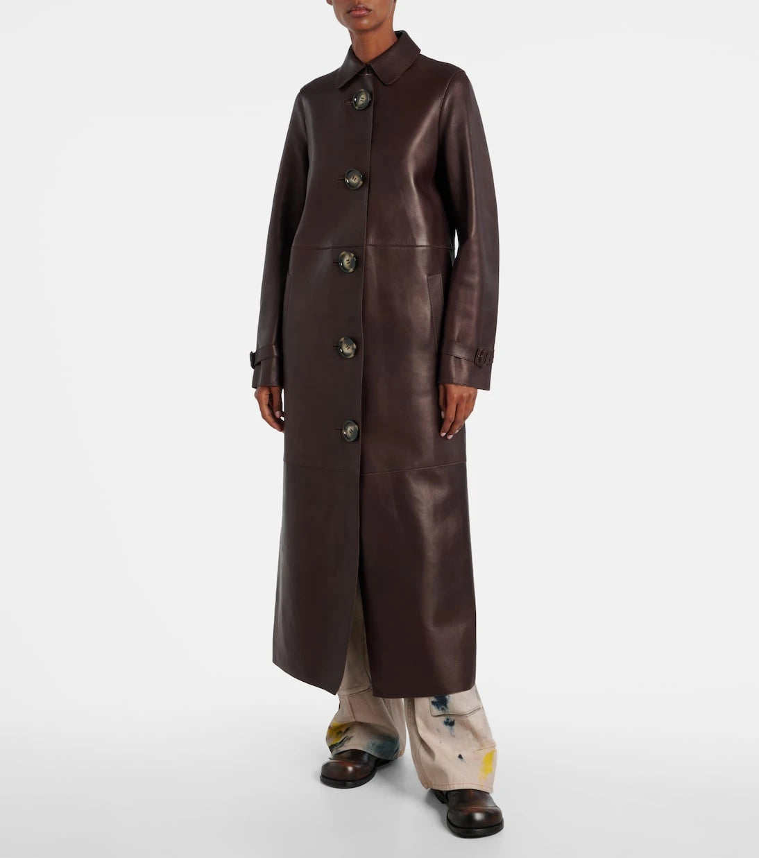 Acne Studios - معطف جلدي