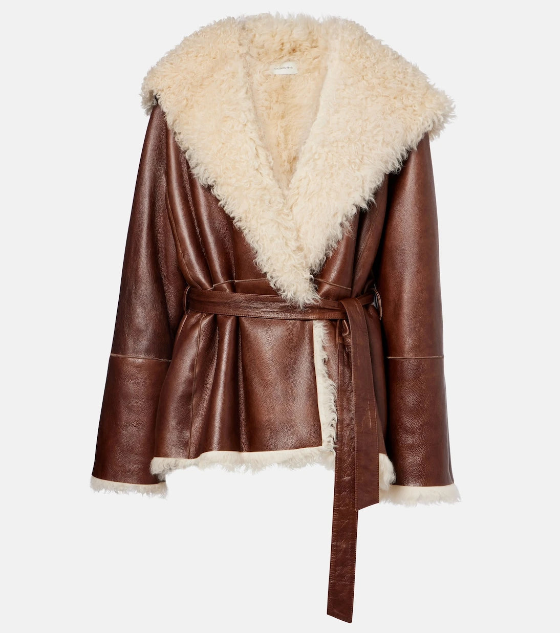 Magda Butrym - Shearling-trimmed leather jacket