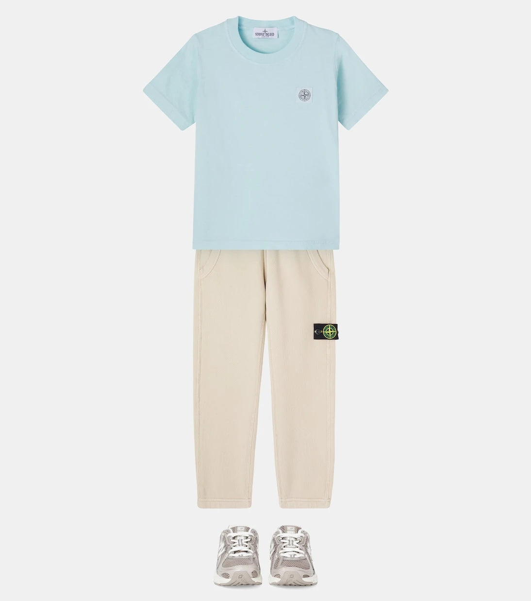 Stone Island Junior - تيشيرت قطني بشعار البوصلة