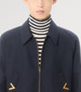 Valentino Garavani Blue Wool-Blend VLogo Bomber Jacket