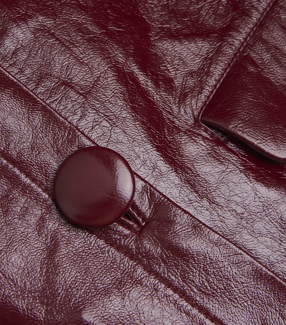 Self-Portrait Burgundy Patent Leather Jacket