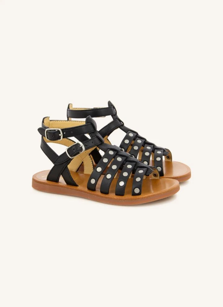 Pom d'Api - Plagette Stud sandals | Matt black