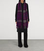 Purple Cashmere Wide Check Scarf