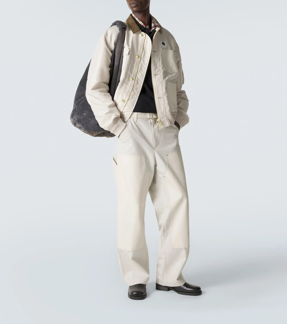 Sacai - بنطال واسع الساقين بحزام